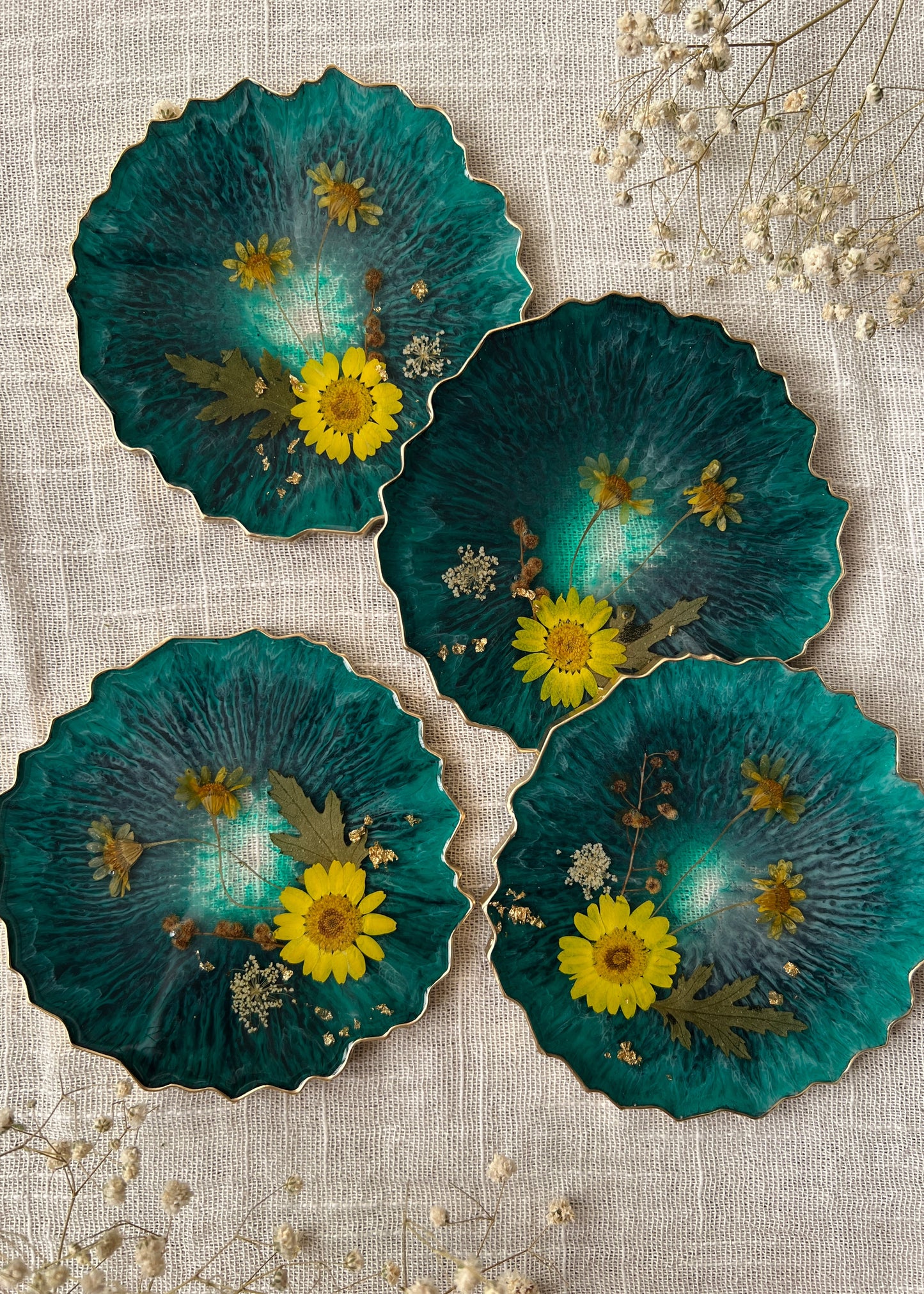 Emerald Daisy Coaster