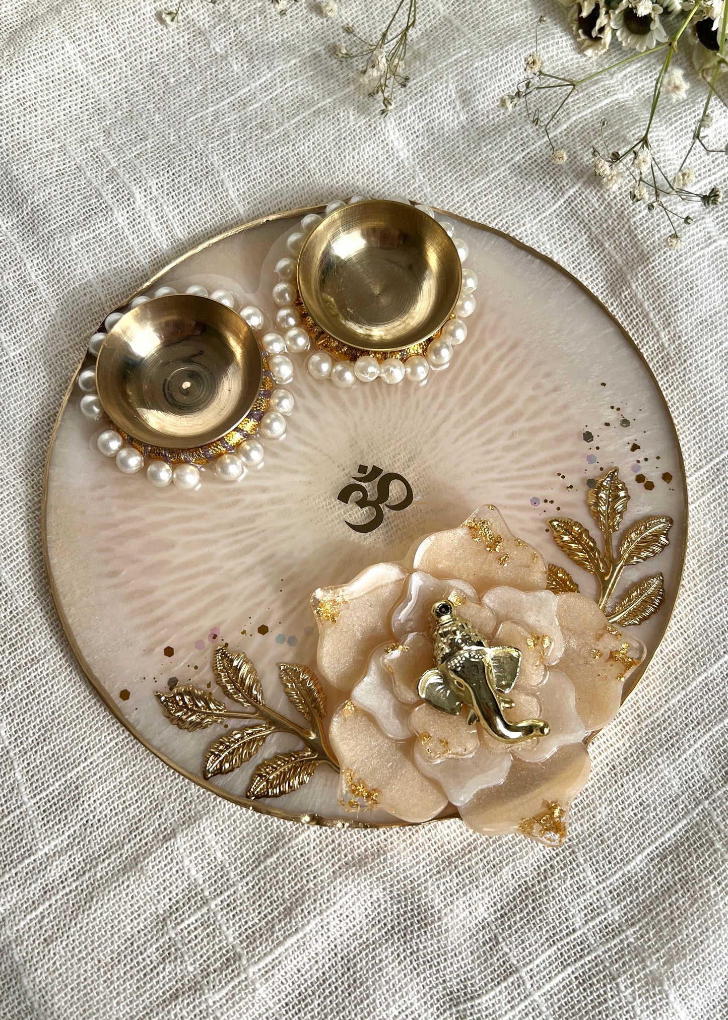 Soft Ivory Pooja Thali 6”