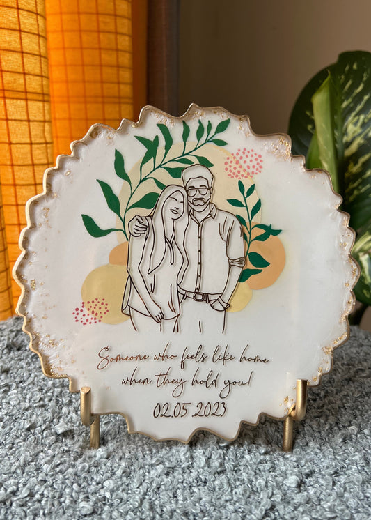Hand-painted Line Art Frame