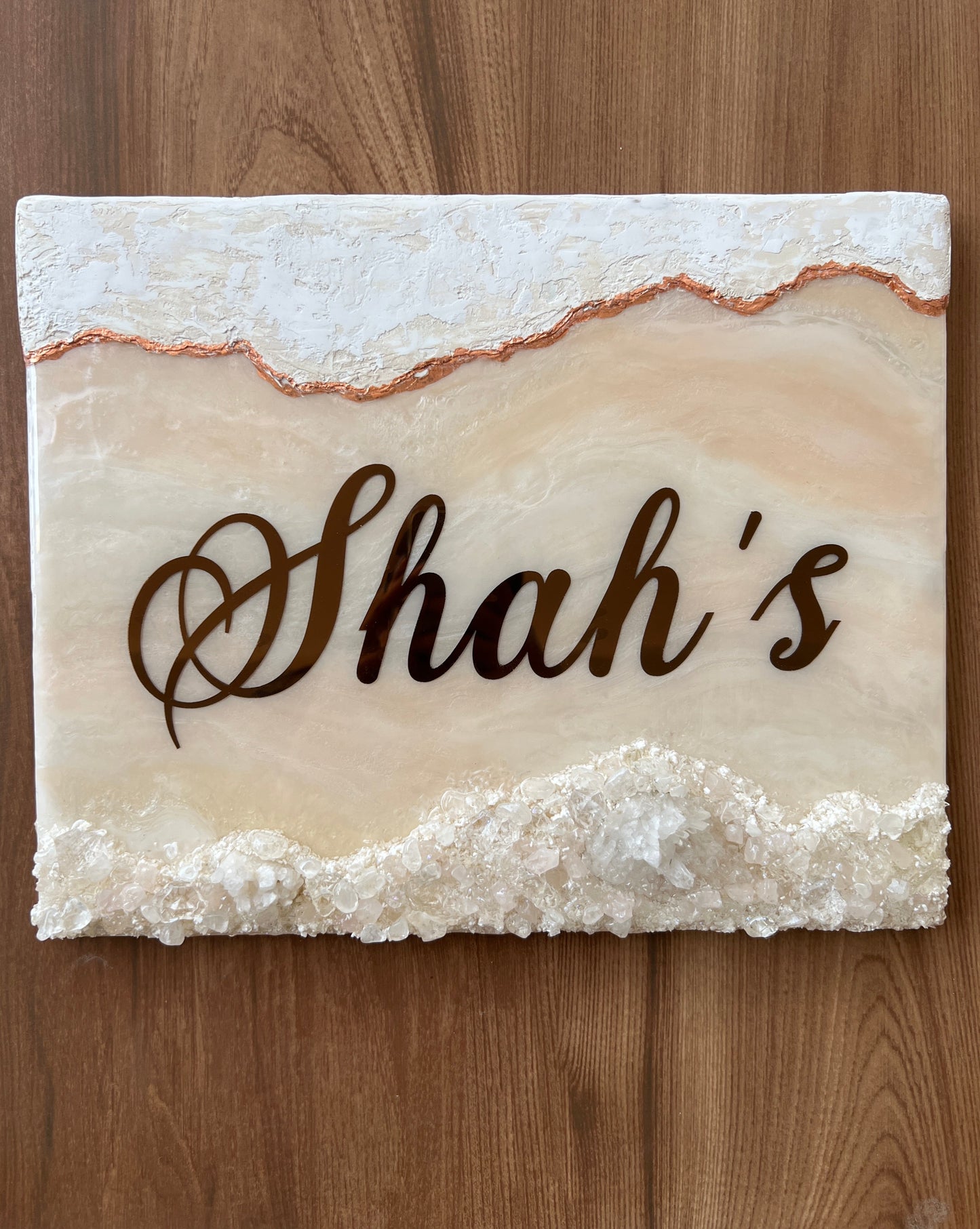 Champagne Crystal Nameplate (Gold)