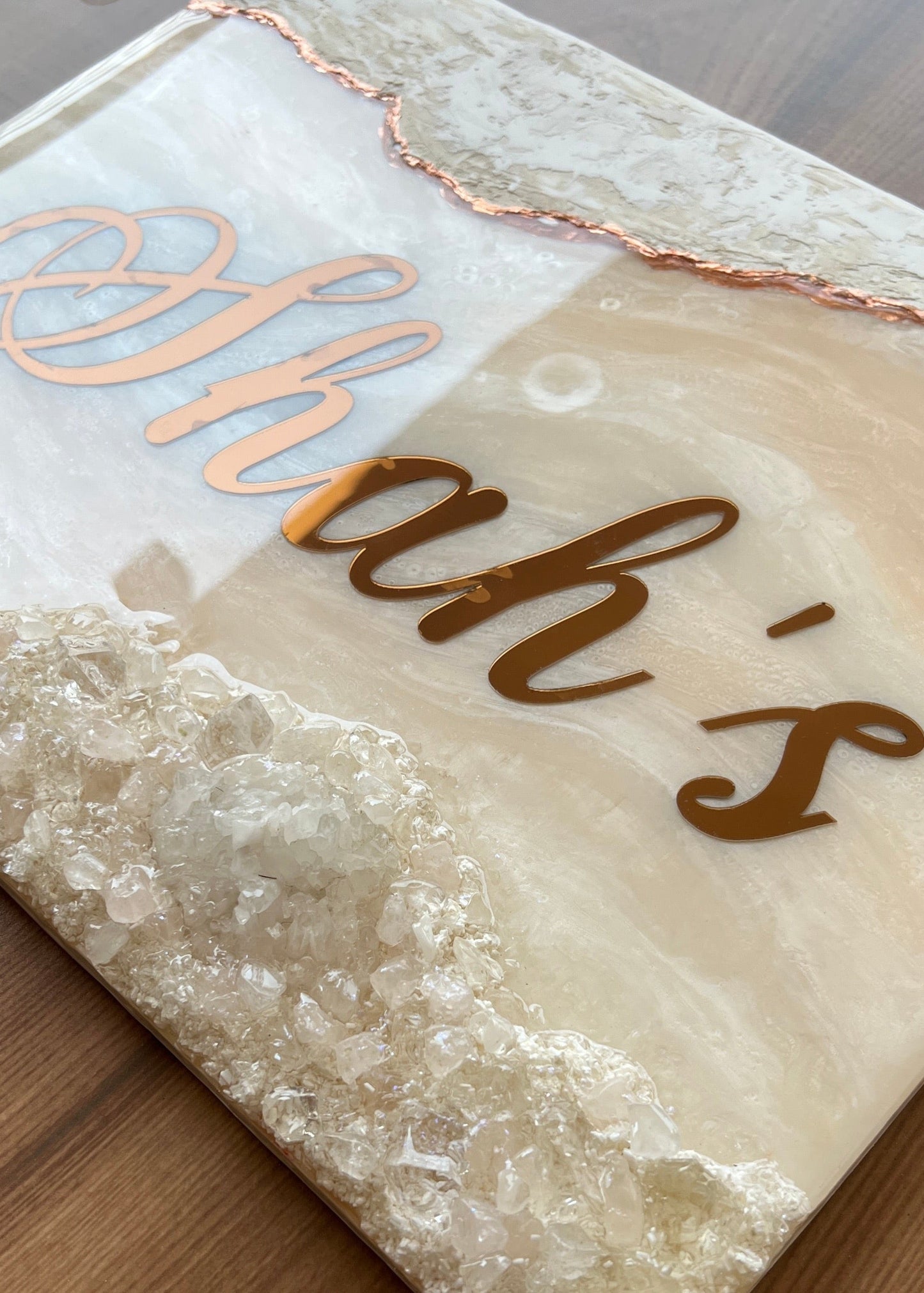 Champagne Crystal Nameplate (Gold)