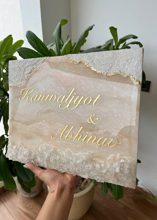 Champagne Crystal Nameplate (Gold)