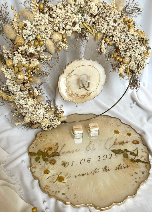 Floral Ring Platter- Ivory
